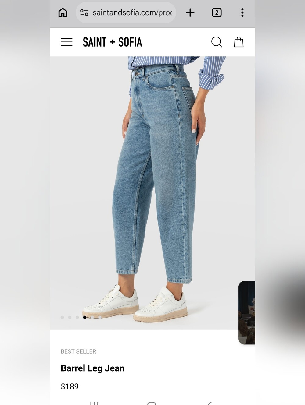 Saint And Sofia Light Blue Barrel Leg Jeans Size 4